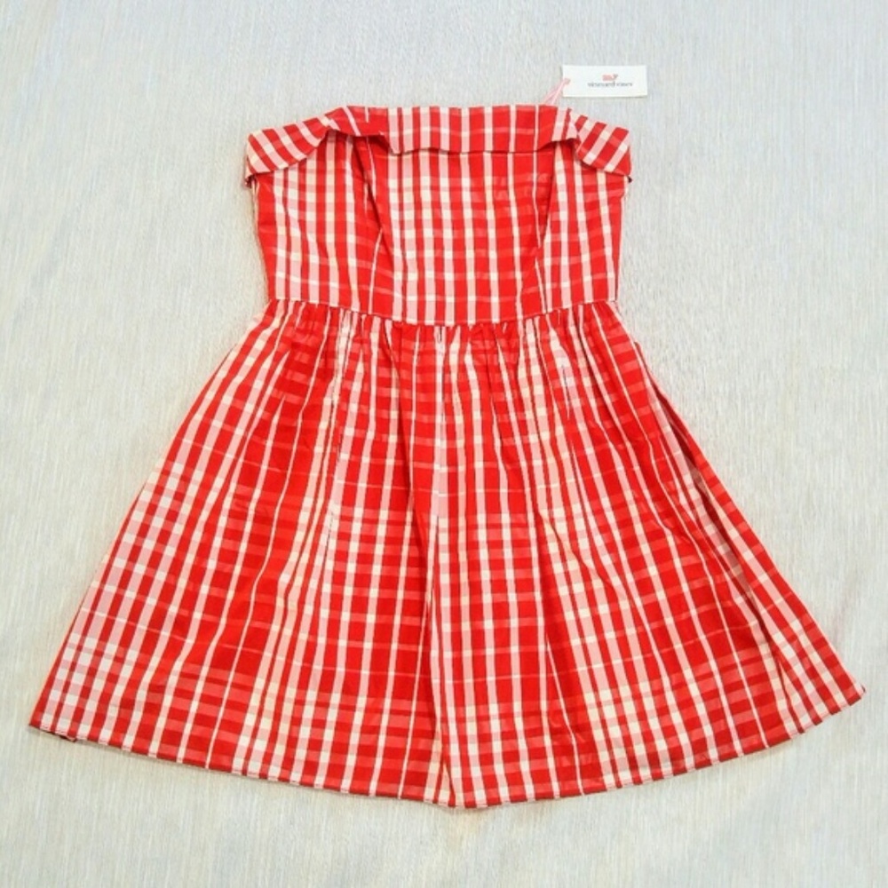 NWT Vineyard Vines Red Gingham Dress size 8